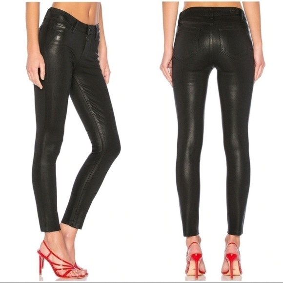 PAIGE Verdugo Ankle Jean in Black Silk Luxe Coating sz 30 - Picture 3 of 12